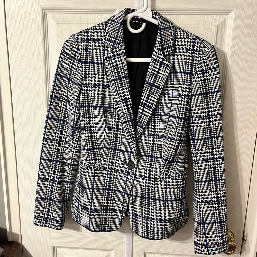 Women’s express black and blue hounds tooth blazer